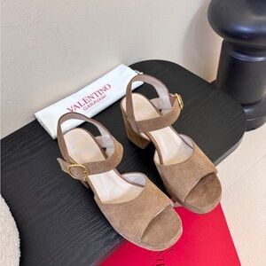 Valentino Garavani Brown Suede Sandals